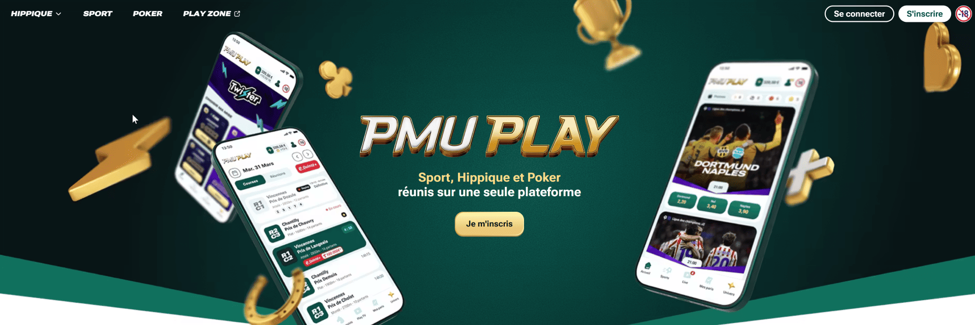 Screenshot of the PMU website