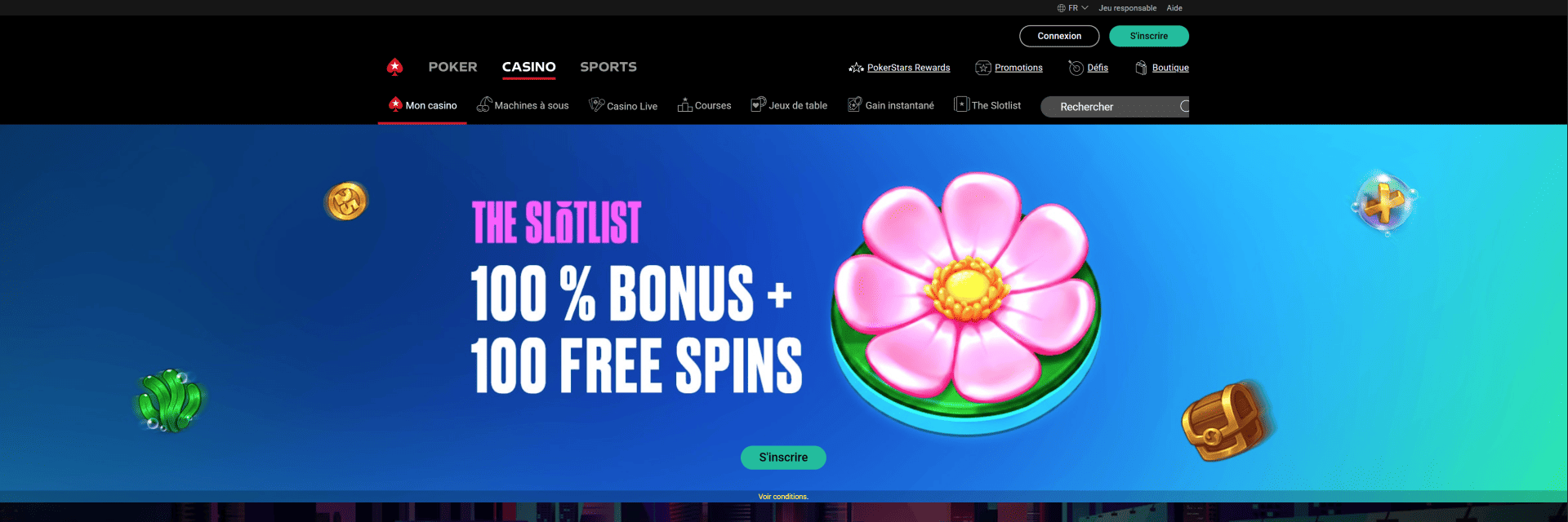 Screenshot of the Pokerstars website